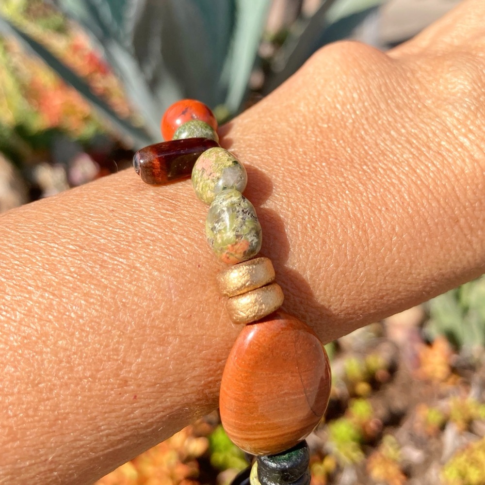 Unakite Red Jasper Tower